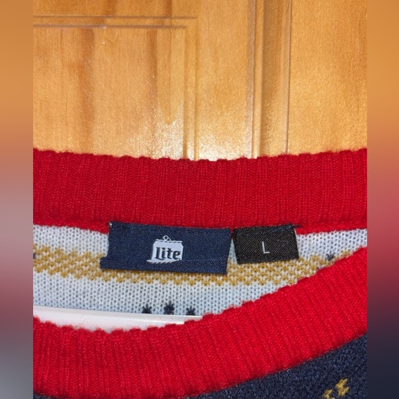 Like New Miller Lite Christmas Knit Sweater - Picture 3 of 3